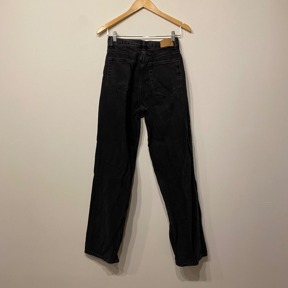 Weekday Rail Mid Rise Loose Baggy Fit Wide Leg Black Jeans Size 25 - Picture 4 of 4